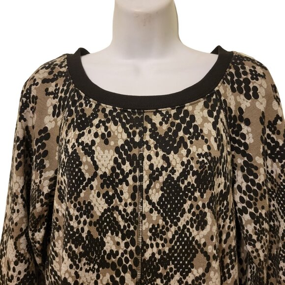 Trina‎ Turk M/L Black Gray Mosaic Print Sweatshirt Dress - Picture 5 of 6